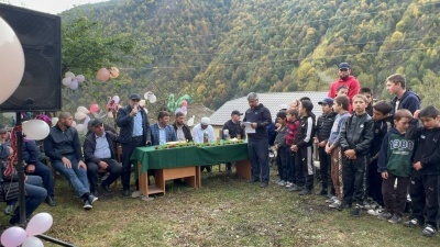 Яркие кадры: торжественное открытие спортивного зала в селении Гарбутль